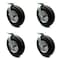 Service Caster 12 Inch Black Pneumatic Wheel Swivel Caster Set SCC-100S3506-PNB-4 - alternate 1